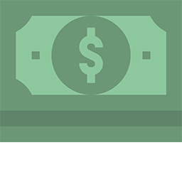 Vector graphic of a green dollar bill using a dark green and the center cirle light green