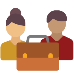 Vector graphic of two people with brief case